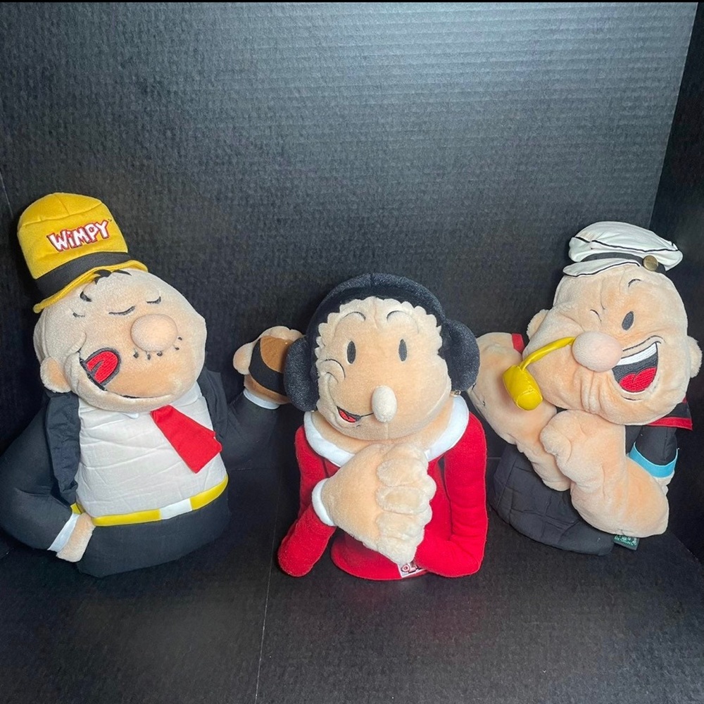 Winning Edge Designs 3 Vintage Puppets Popeye, Olive Oyl, Wimpy PRICE VERY FIRM
